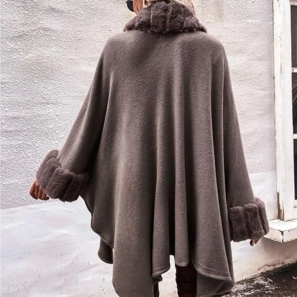 Cozy Vegan Fur Open Front Cardigan jacket - Picture 3 of 6